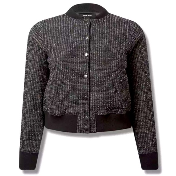 torrid Jackets & Blazers - Torrid Boucle Varsity Bomber Jacket 1X NWT